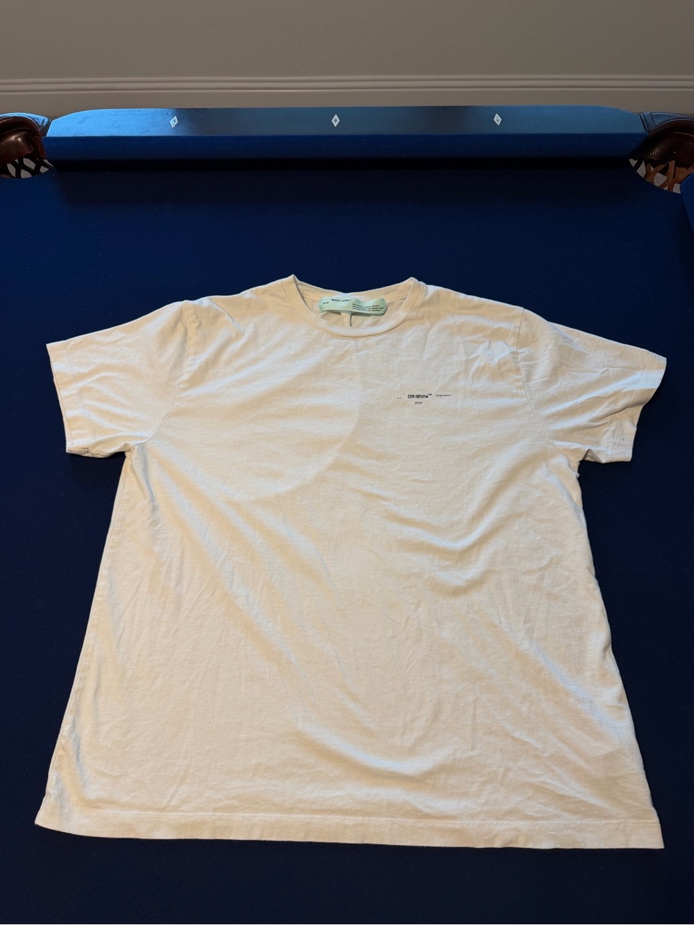 Off-White Men’s Light Cream Short Sleeve Logo Tee